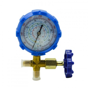 Manometru cu robinet pentru freon R410a, R134a, R404a, albastru | Durabil și precis