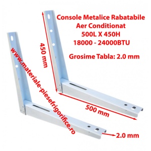 Set Console Metalice Rabatabile pentru Aer Conditionat , 500L X 450H , 18000 - 24000BTU