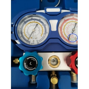 Trusa de bercuit cu Manometre Duble(R134a , R410a, R407c), Furtune(90cm), Taietor Teava si Debavurator