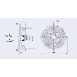 Ventilator axial de aspiratie  YWF4E-550S P137/50-G pentru suflante si agregate frigorifice industriale