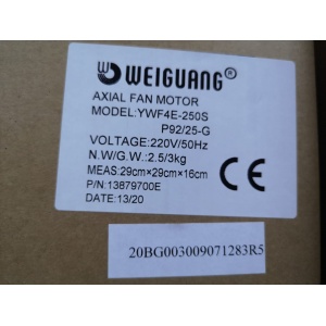 Ventilator axial de aspiratie  YWF4E-250S P92/25-G pentru suflante si agregate frigorifice industriale
