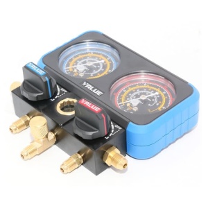 Set Baterie Manometre | Value - VRM2-B-0501 | Freon R22, R134A, R404A, R407C. Manometru de inalta calitate si precizie VRM2-B-0501
