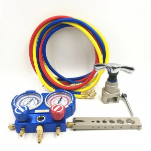 Trusa Completa Frigotehnie | VTB-5B-I - VALUE | Baterie Manometre R22, R134a, R407C, R410 | Bercuit | Menghina