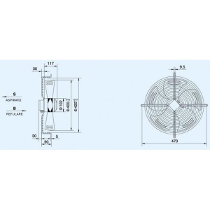 Ventilator axial de aspiratie YWF4E-400S pentru suflante si agregate frigorifice industriale