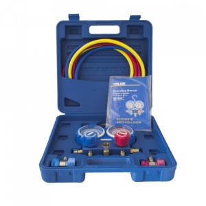 Set baterie Manometru Colector dublu Value VMG-2-R134a-B pentru freon R-134a