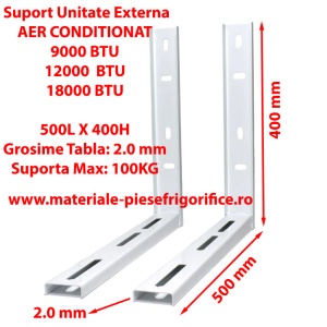 Set Console Metalice Fixe, Suporti Aer Conditionat, 500L x 400H , 9000,12000, 18000, 24000 BTU