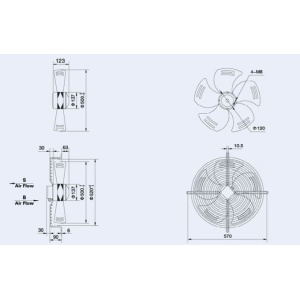 Ventilator axial de aspiratie YWF4E-500S pentru suflante si agregate frigorifice industriale