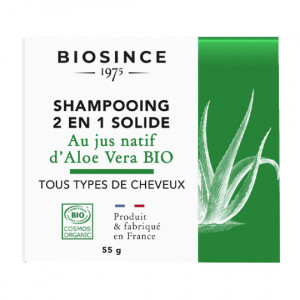 BIOSINCE 1975 - Sampon Organic solid 2-in-1 cu Aloe vera, 55g