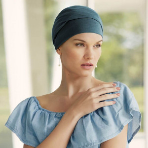 ZOYA • V turban - Legion Blue, Bumbac/Vascoza