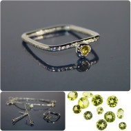 Inel patrat cu peridot