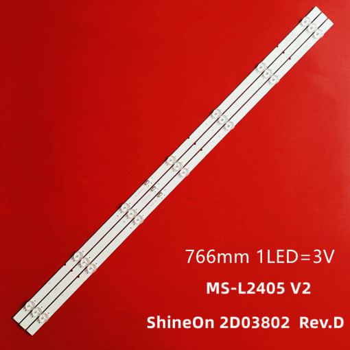 Set barete led tv Skyworth 40 inch 40H5 40K6S M08-SL40030-0701N-4040A,ALLVIEW 40ATA6000-F, ShineOn 2D03802 Rev.D MS-L2405 V2, 3 x 7 led, 3V, 766mm