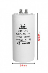 condensator pornire 80 μF 450 V