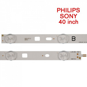 Set barete led Sony, Philips 40 inch KDL-40R355B KDL-40R485A KDL-40R452 LG Innotek 40 INCH NDSOEM A/B , 10 x 5 led -377mm