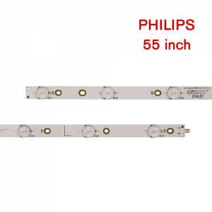 Set barete led Philips 55 inch 55PUS6501, 55PUS6561, 55PUS6581, 55PUS6101, 55PUS6401 LB55072 GJ-2K16-550-D714-V4-R L , 14 barete x 7led