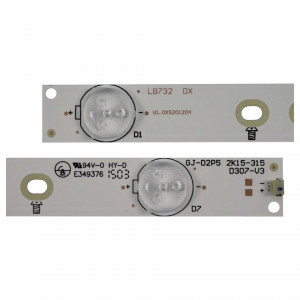 Set barete led tv Philips, Sharp, Sony 32 inch GJ-2K15 d2P5 D307-V1 V 1,1 ; GJ-D2P5 2K15-315 D307-V3; 3*7led 614mm 3v