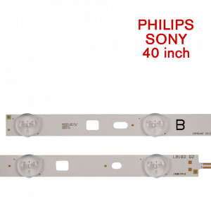 Set barete led Sony, Philips 40 inch KDL-40W605B, KDL-40R450A 2013 40A(B) 3228 05 REV1.0 , 377mm 10 barete x 5 leduri