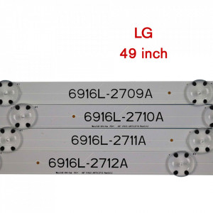 Set barete led LG 49 inch 49UH610T, 49UH610V, 49UH617T, 49UH617V 49LF510V, 49UH6100, 49UH6210, 49UH610A, V16.5 ART3 2706 6916L-2705A, 2706A, 2707A, 2708A 8x4led; L+R