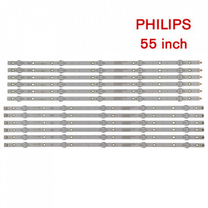 Set barete led Philips 55 inch 55PUS7503, 55PUS6162, 55PUS6262, 55PUS6753, 55PUS7303, LB55073 V1_02, 12 barete x 5led