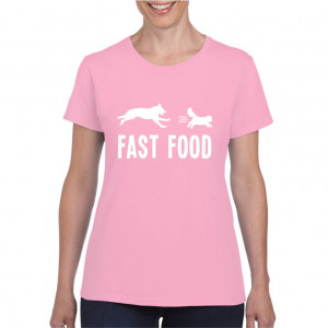 Tricou personalizat dama roz Fast Food