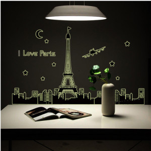 Sticker perete fosforescent Luminile Parisului