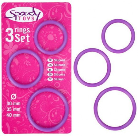Cockring Spoody Nine Silicone Roxo Pk 3