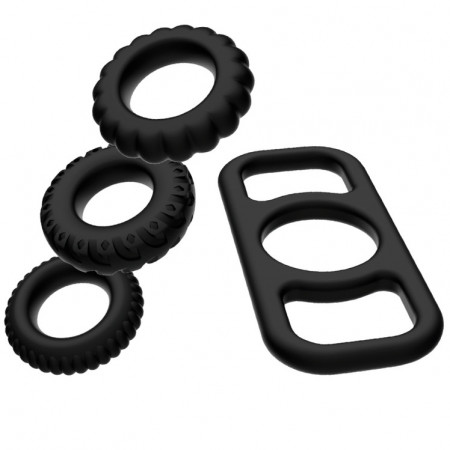 Addicted Toys CockRing Set 4 Pieces Silicone