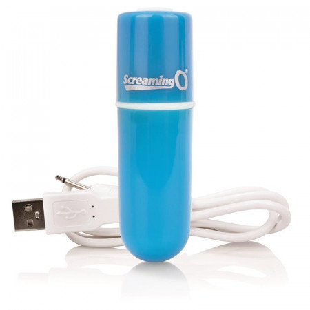 Gritando Com Bala Vibratória Recarregável Vooom Azul