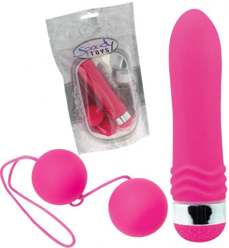 Conjunto Vibrador Bolas Geisha Rosa e Gel 20 ml