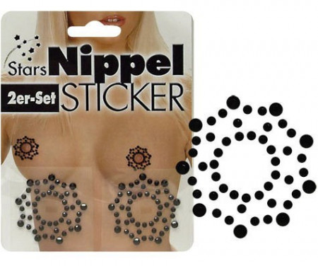 Joias Mamilos Stars Sticker Preto