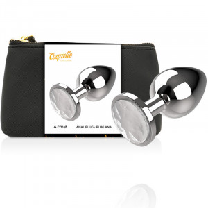 Coquette Anal Plug Metal White Color Size L 4 X 9Cm