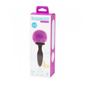 Feliz Coelho Recarregável Vibrante Butt Plug Pequeno Preto / Roxo