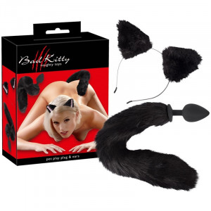 Plug Anal e Bandolete Bad Kitty Preto