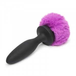 Coelho Feliz Recarregável Vibrante Plug De Butt Grande Preto / Roxo