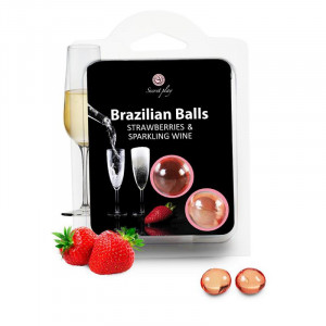 Conjunto De 2 Bolas Brasileiras Morangos Com Cava