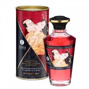 Óleo Massagem Afrodisiaco Shunga Espumante de Morango 100 ml