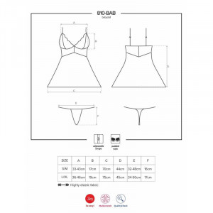 Babydoll e Tanga Obsessive 810 Branca S/M