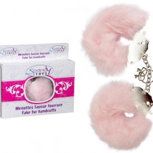 Algemas Metal Revestidas Pelucia Rosa
