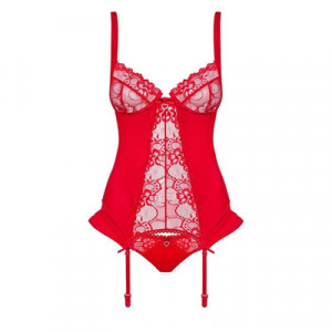 Corpete e Tanga Heartina Vermelho S/M