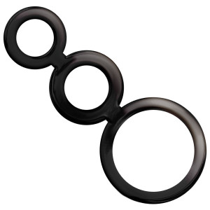 Conjunto De Anéis Addicted Toys Para Pênis Preto Tpr