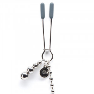 Fifty Shades Of Grey De Cinza Mais Escuras Em Meus Clamps De Nipple Chain Com Beaded Chain