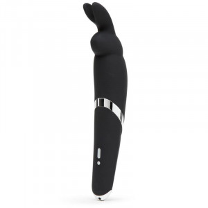 Vibrador De Varinha Preta De Coelho Feliz