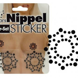 Joias Mamilos Stars Sticker Preto