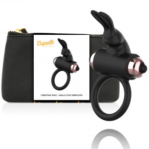 Coquette Cockring Com Vibrador Preto / Ouro