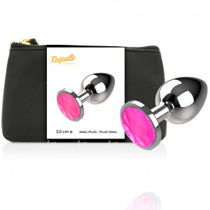 Coquette Anal Plug Metal Pink Color Size M 3.5 X 8Cm