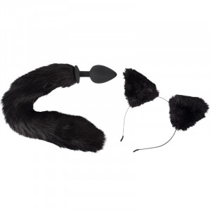 Plug Anal e Bandolete Bad Kitty Preto