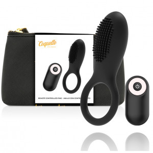 Coquette Cockring Controle Remoto Recarregável Preto / Ouro
