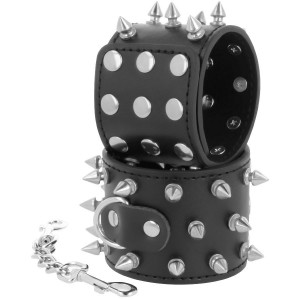 Darkness Kulls And Bones Handcuffs With Spikes