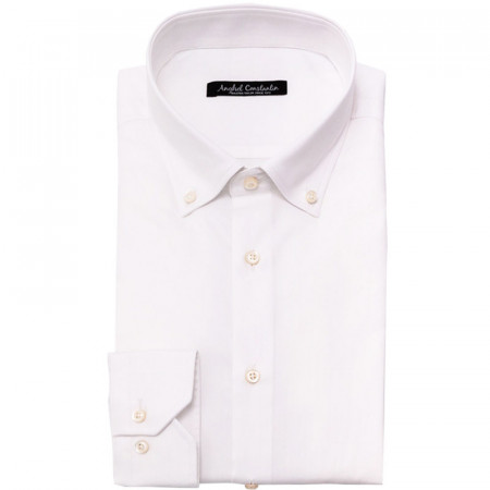 Camasa alba smart-casual cu guler button-down