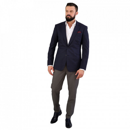Costum office, sacou carou, pantalon uni