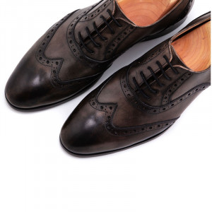 Pantofi barbat patina gri inchis